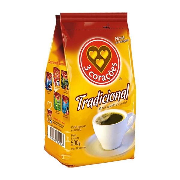 Café 3 Corações Tradicional 500g — Kit 6 unidades