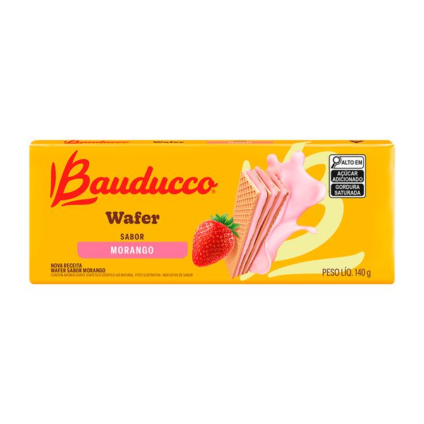 Wafer Morango 140g Bauducco