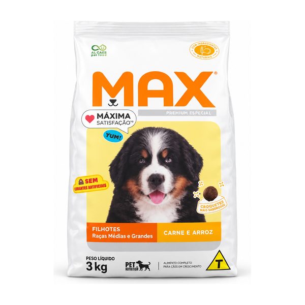 Al Caes Max 3kg Filhotes Medio Grande Carne Arroz