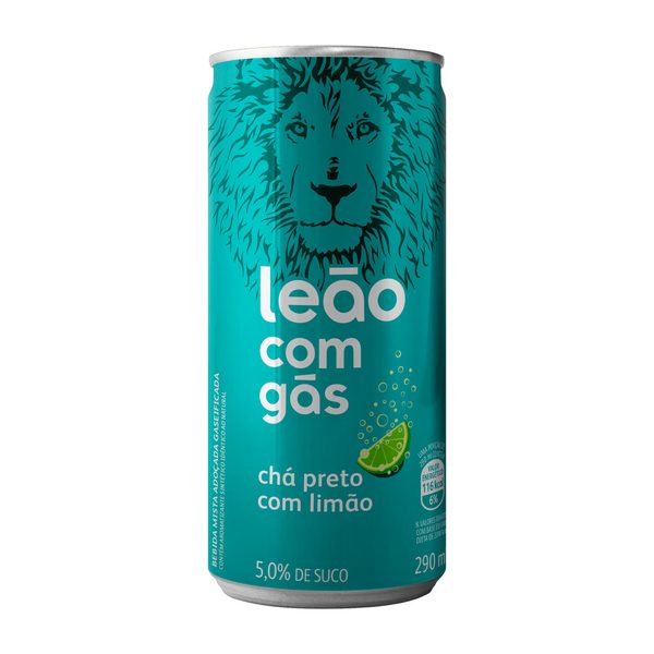 Chá Preto Com Gás Limão Leão Lata 290ml