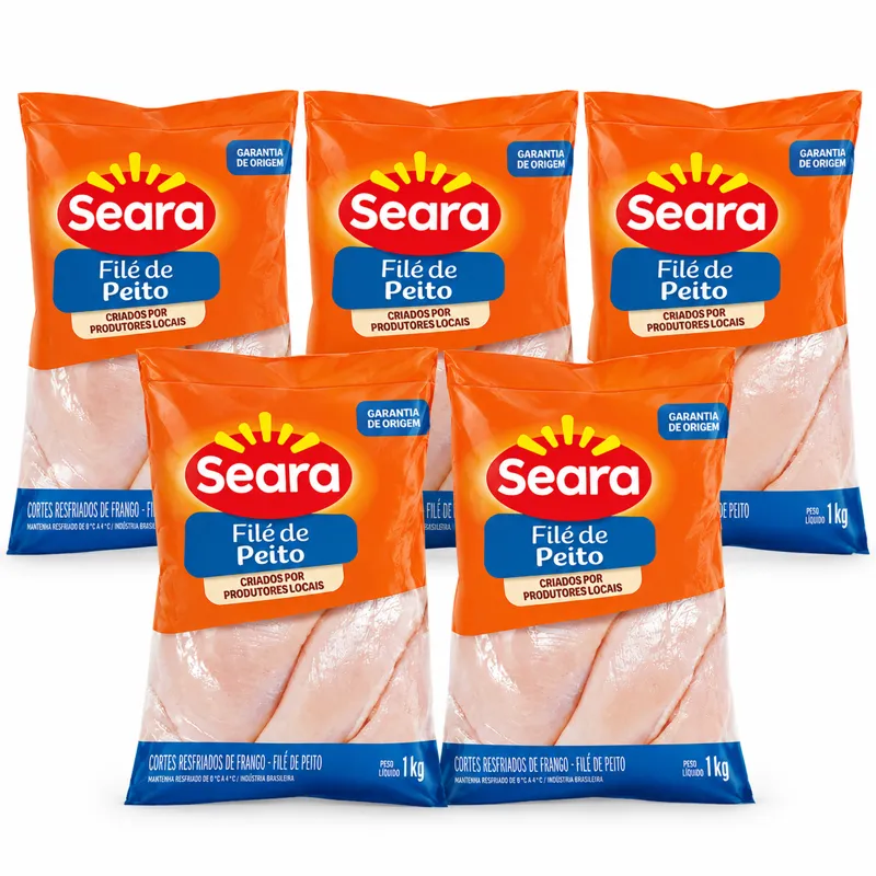 Filé de Peito Seara 1kg — Kit 5 unidades