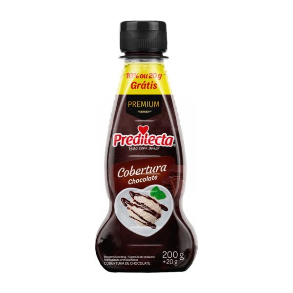 Cobertura Para Sorvete Chocolate Predilecta Premium Squeeze 220g Grátis 20g