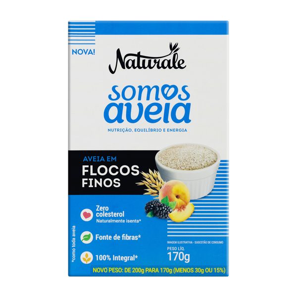 Aveia Em Flocos Finos Naturale Somos Aveia Caixa 170g